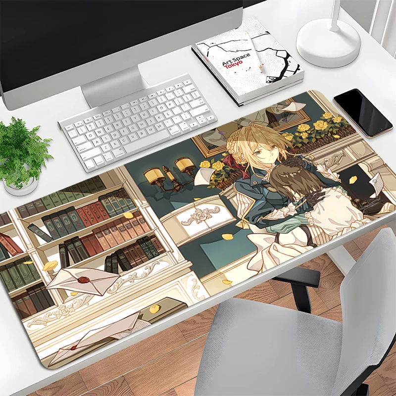 Mouse Pad Gaming Laptops Keyboard Mat Deskmat Pc Accessories Desk Protector Gamer carpet Anime Violet Evergarden computer carpet