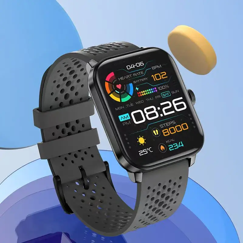 

Мужской новый 1,85-дюймовый мониторинг сердечного ритма и кислорода в крови с разрешением 240*284 и несколькими режимами упражнений Android iOS Watch