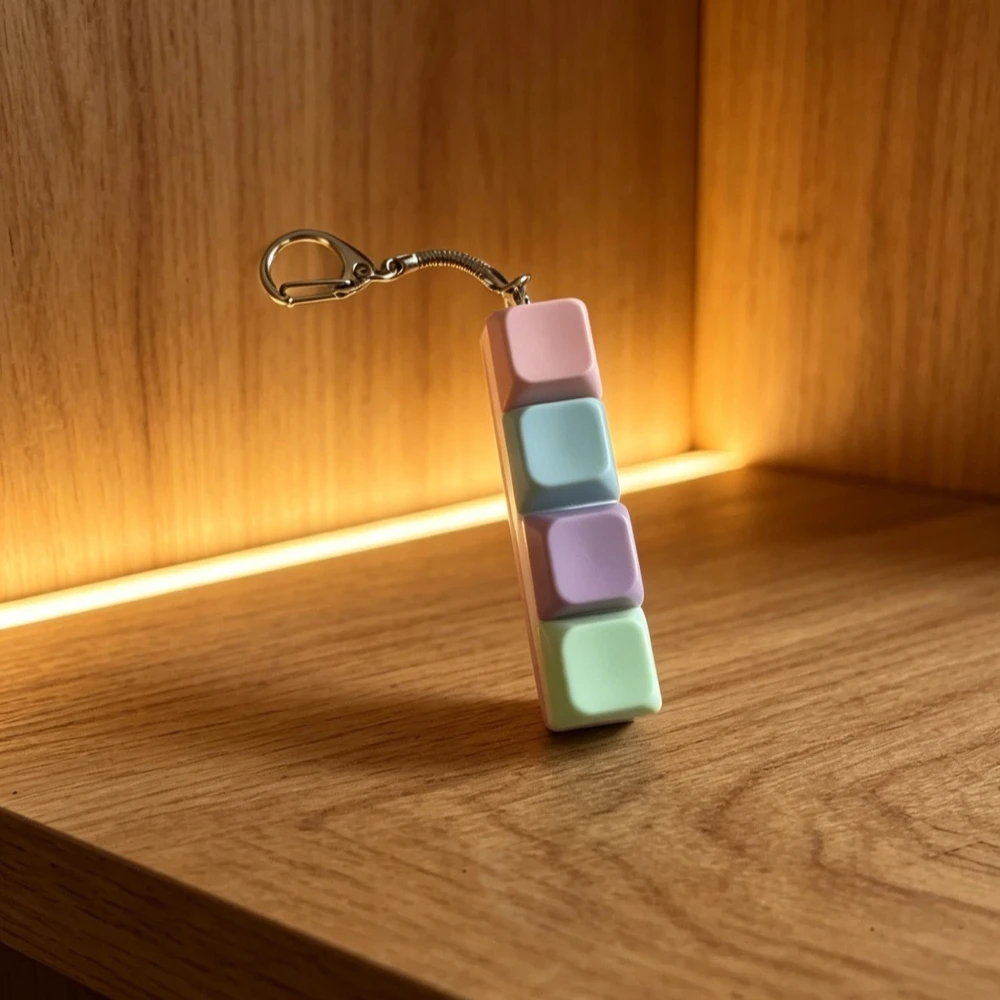 Tastatur-Schlüsselanhänger Fidget Toy Stressabbau Mechanischer Tastenkappen-Klicker Schlüsselring Tragbarer Angstlöser Geschenk für Freundin – Detail 6