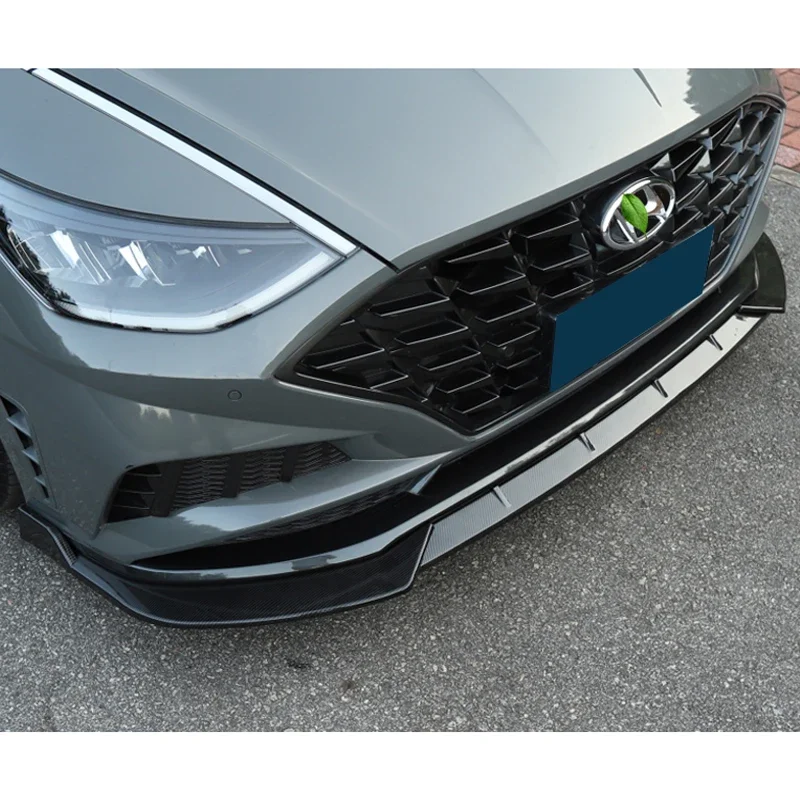 Front Splitter for Hyundai Sonata 10th 2019-2024 Carbon Surface Bumper Skirt Body Kit Lip Spoiler