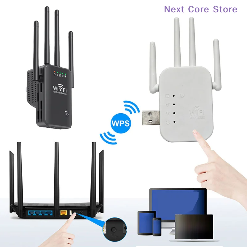 [NC]WiFi Extenders Signal Booster 2.4G Wireless WiFi Internet Repeater 300Mbps 4 Antenna Long Range With Ethernet Port For Home