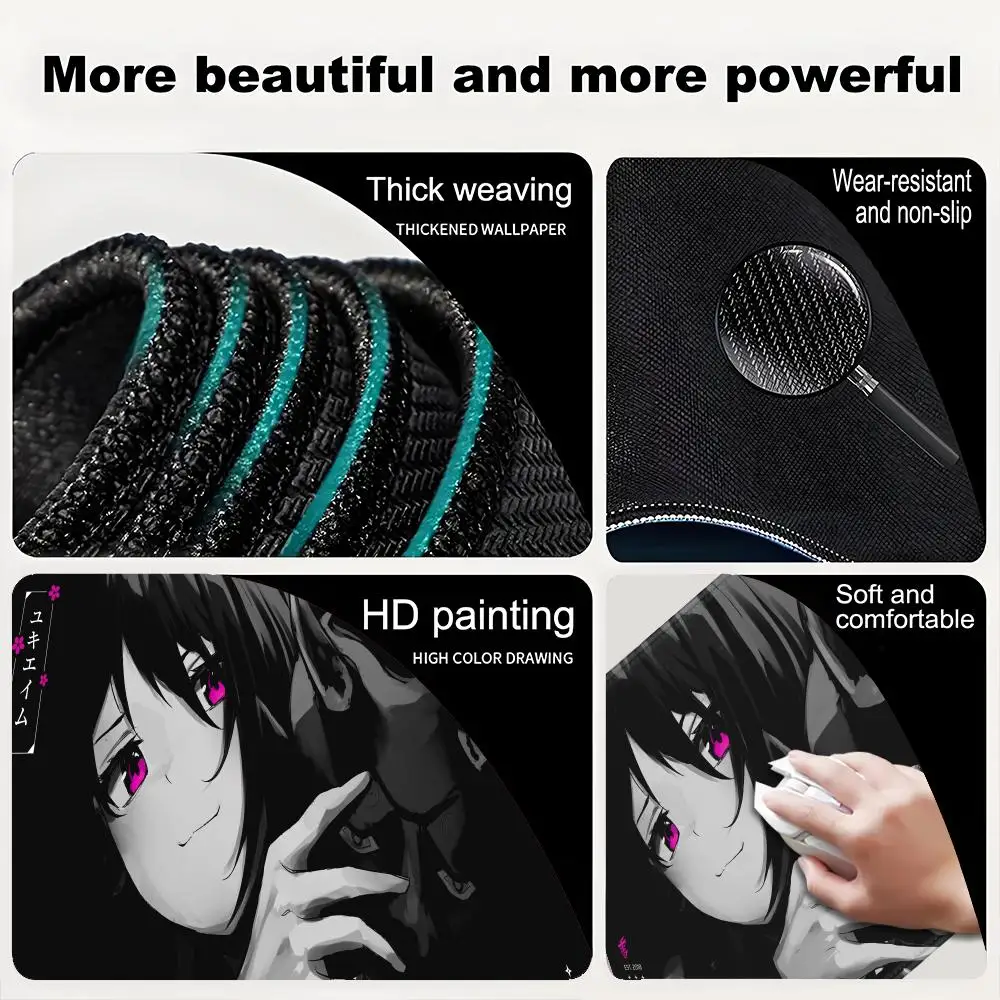 90x40 Anime Mask Girl Mouse Pad YUki Aim Gaming Speed Mouse Mat Game Premium Mousepad Gamer E-Sports Computer Keyboard Mat
