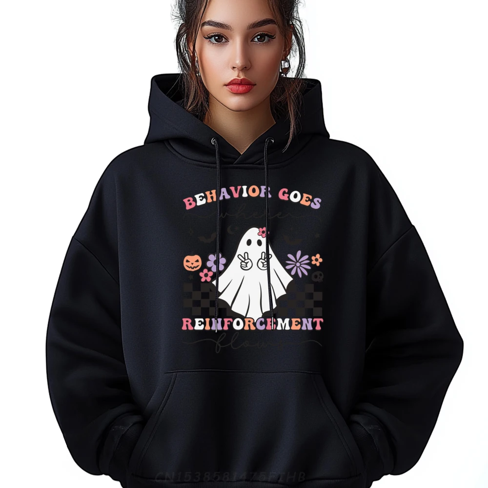 

Behavior Goes Where Reinforcement Flows Ghost ABA Halloween Mens Designer Hoodies Unisex Hoodies Homme Pullover Feminist