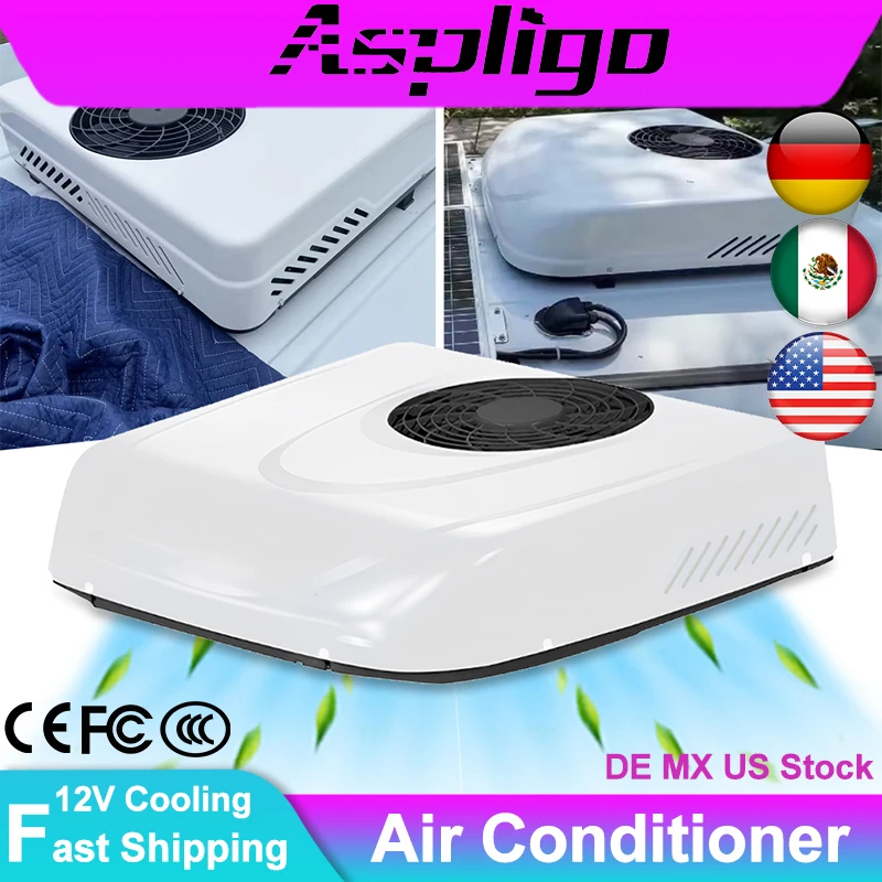 

Aspligo 12V 15000BTU Универсальный автомобильный кондиционер на крыше автофургона, электрический парковочный кондиционер для кемпера, фургона, каравана CE FC