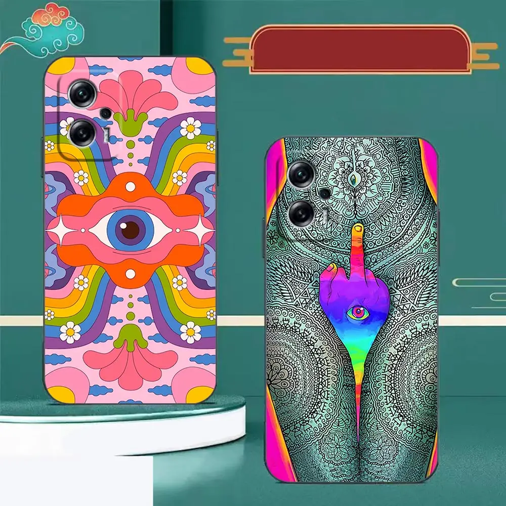 Indie Hippie Art Phone Case For Redmi Note 12 11 10 9T 9S 9 8T 8 7 6 A1 GO Pro Aprime 5G 4G Funda Coque Shell Case Cover