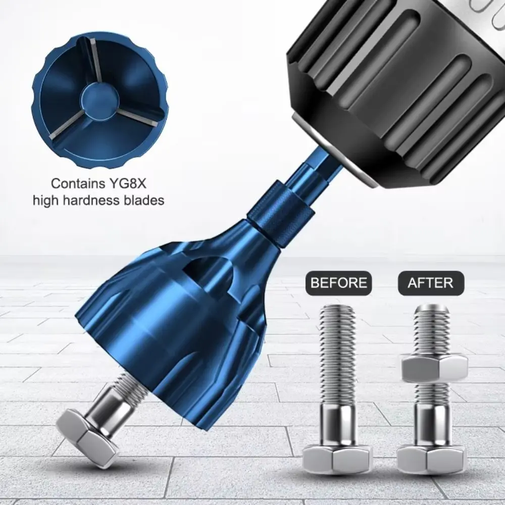 Portable Metal Deburring External Chamfer Tool Universal Three Chip Flutes Screw Repairer Deburring Tool