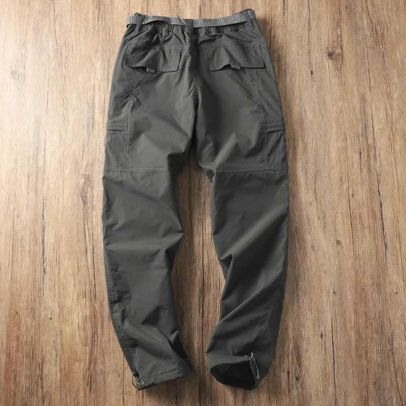 Outdoor Workwear Pants Men's Loose Fleece Lined Thick Soft Hiking Pants Windproof Waterproof Polyester Fiber Straight Leg