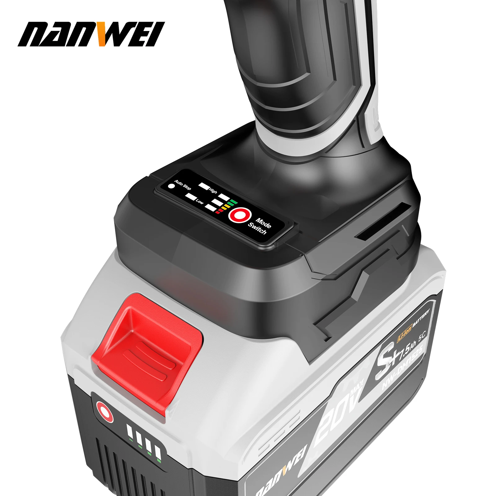 NANWEI Cordless Electric Wrenches Brushless Auto Repair Electric Wrenches 800N Super Torque for removing car tyres