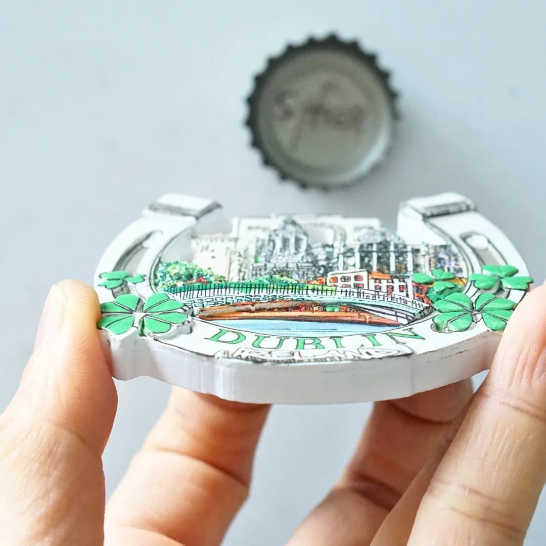 قطعة واحدة، مغناطيس ثلاجة دبلن، مغناطيس ثلاجة دبلن ذات المناظر الطبيعية الخلابة، مغناطيس ثلاجة أيرلندا، مغناطيس ثلاجة ذو أربع أوراق البرسيم ذات المناظر الطبيعية الخلابة، أيرلندية