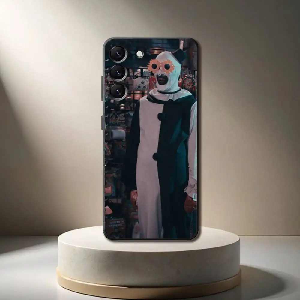 Capa de telefone engraçada A-Art the C-Clown para Samsung Galaxy A 73,72,51,53,52,71,22,5G,Note,J7,8,9 Capa preta macia
