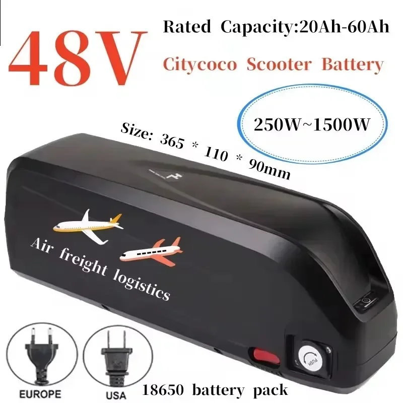 Original Citycoco Electric Scooter Battery 48V 20Ah-60Ah for 250W~1500W Motorcycle/bicycle Waterproof LithiumBattery +2A Charger