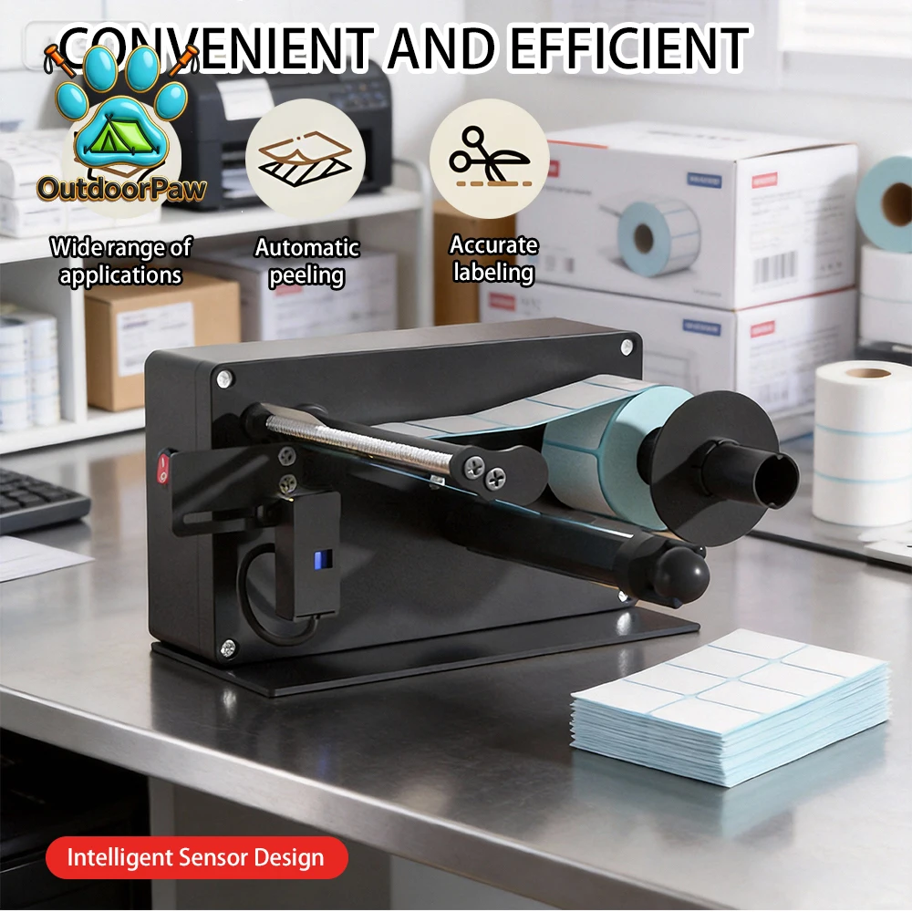 Label Peeler Dispenser Sticker Separating Machine Electric Peeling Machine Automatic USB Label Stripper for Takeaway Meal