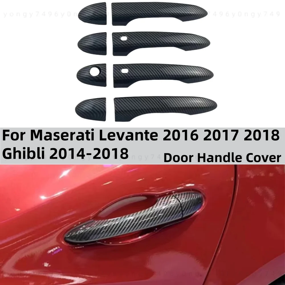 

Carbon Car Accessories Door Handle Cover Trim Paste Style For Maserati Levante 2016 2017 2018 Ghibli 2014 - 2018 Quattroporte