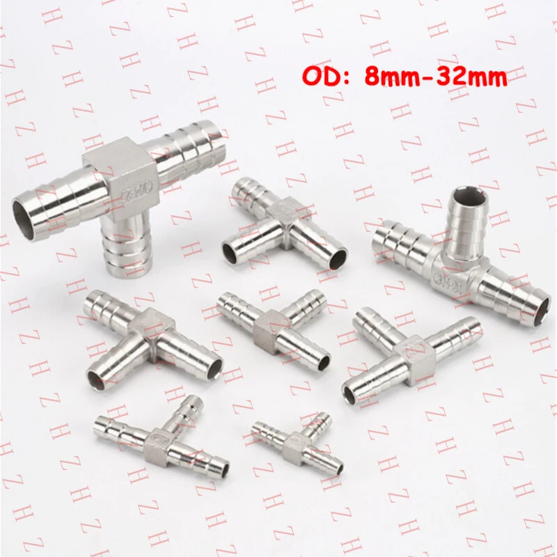 

U+ Stainless Steel Fittings Barbed Tail Tee Connector T-Piece Hose Pipe 8mm-32mm【Minimum order: 10 pieces】