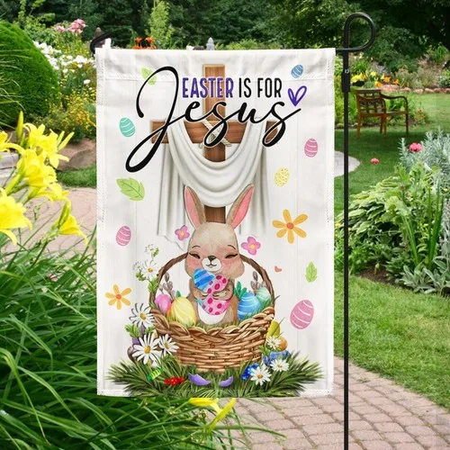 Easter Bunny Easter Christ Jesus Cross Easter For Jesus Double-sided Garden Flag IIX WZZ yyi