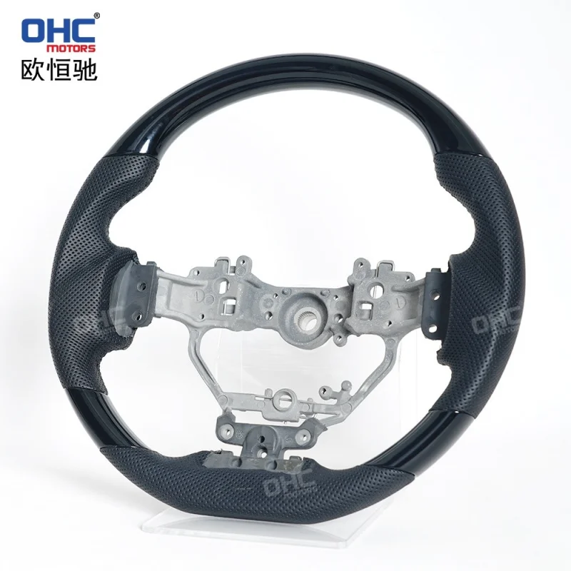 For Lexus IS XE30 13-19 piano black spray-painted steering wheel perForated leather upgrade parts
