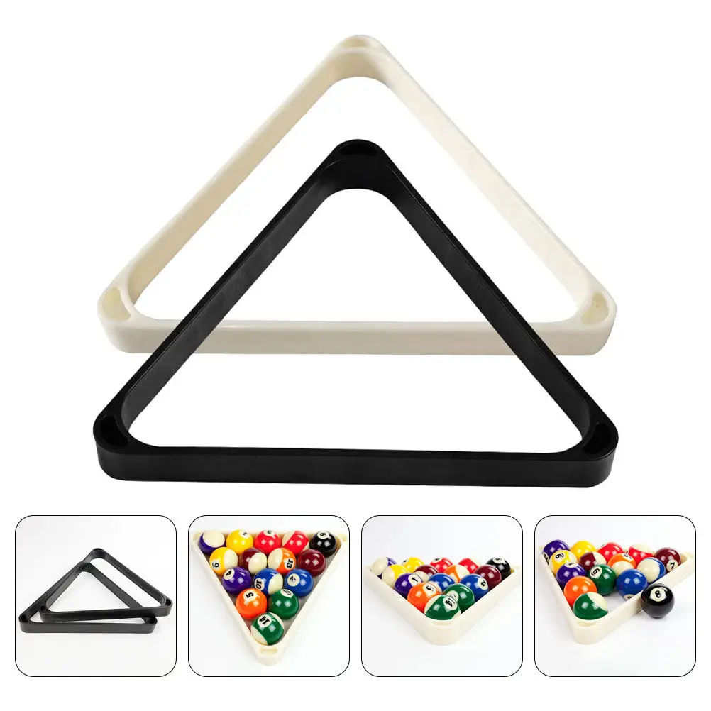 ビリヤードボールラック-2ピース-三角形-プラスチック製-プールボール収納ケース-家庭用、クラブ用、トーナメント用