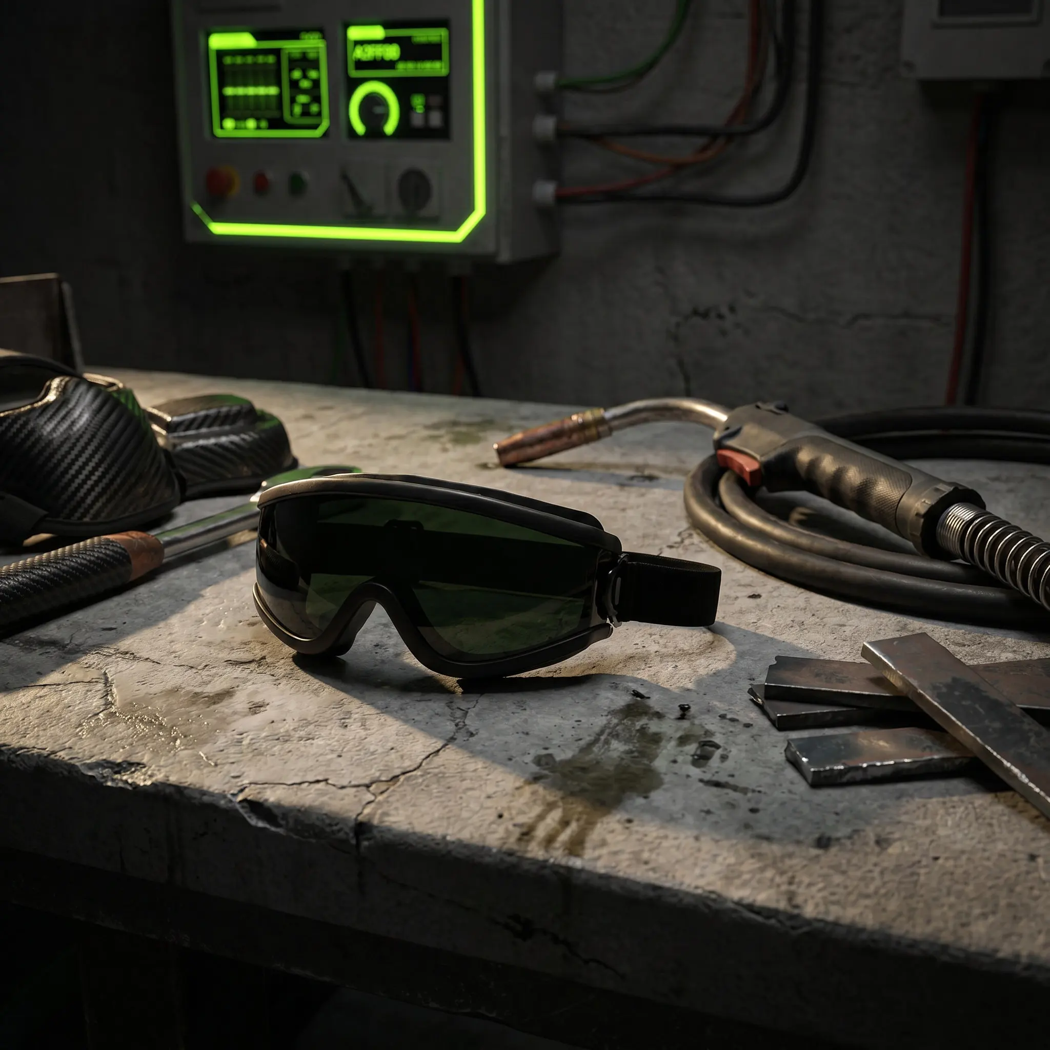 Black Frame Wide Shade Welding Safety Goggles Dark Lens Adjustable Strap Brazing Torch Flame Cutting Welder Protective Eyewear