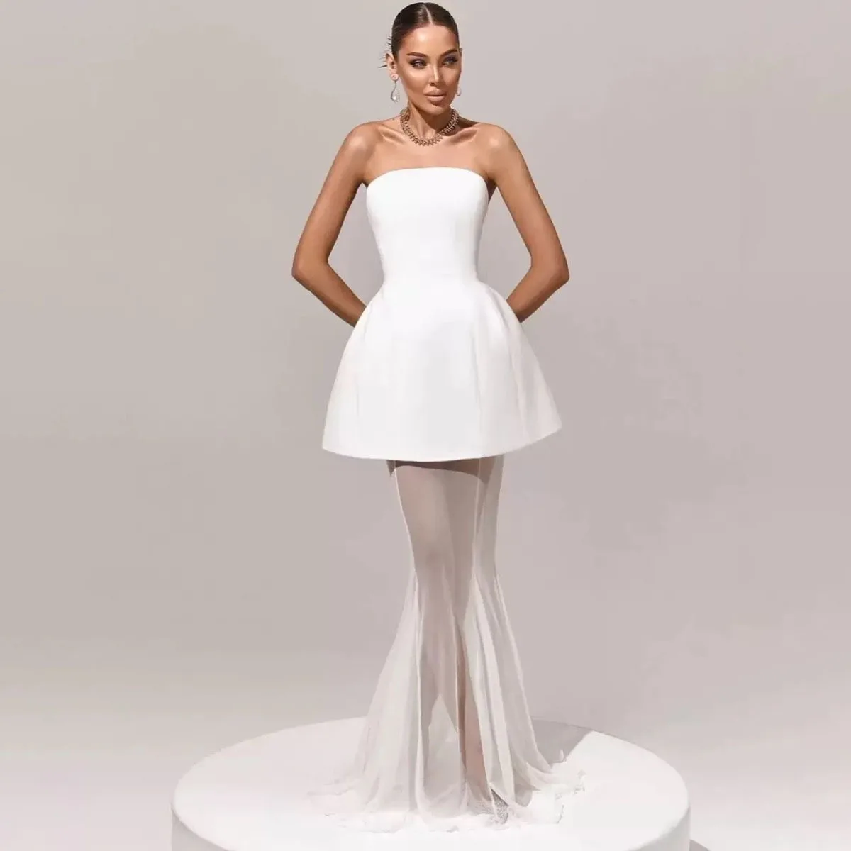 KWTX Designer maille moulante Tube femmes Mini robe élégante Sexy Patchwork fête bureau rue été printemps Chic minimaliste 2026