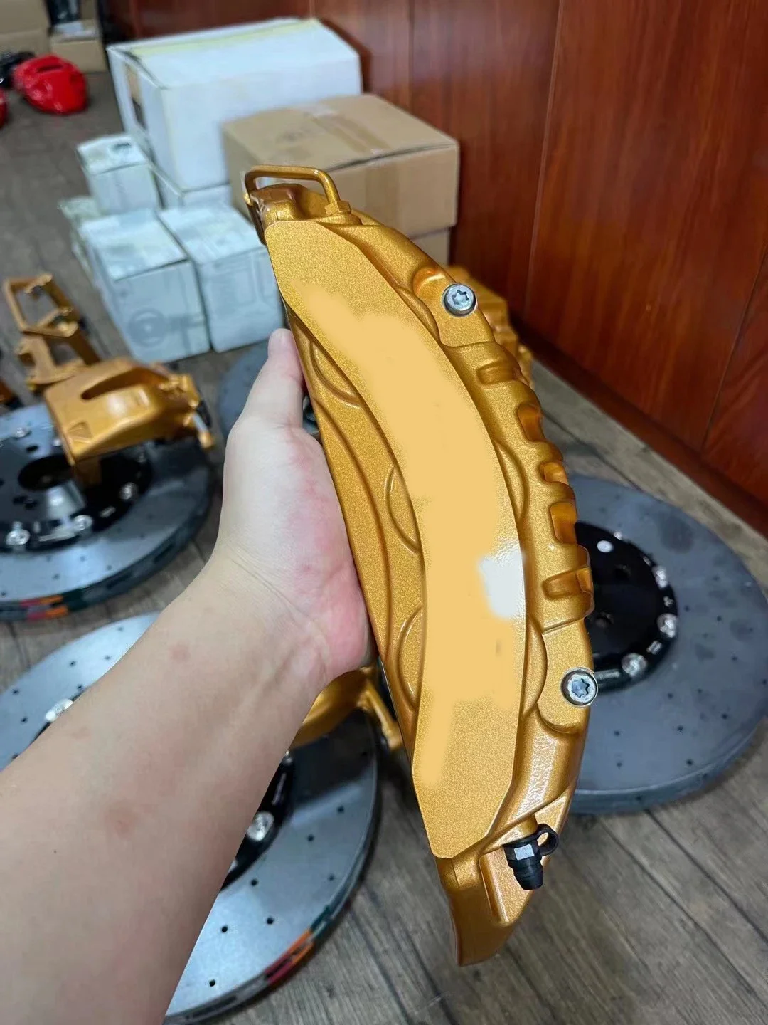 Factory Customised Color Big Braking Kit gt4 Brake  6 Piston Calipers Carbon Ceramic Brake Disc for E300 GLE Series！