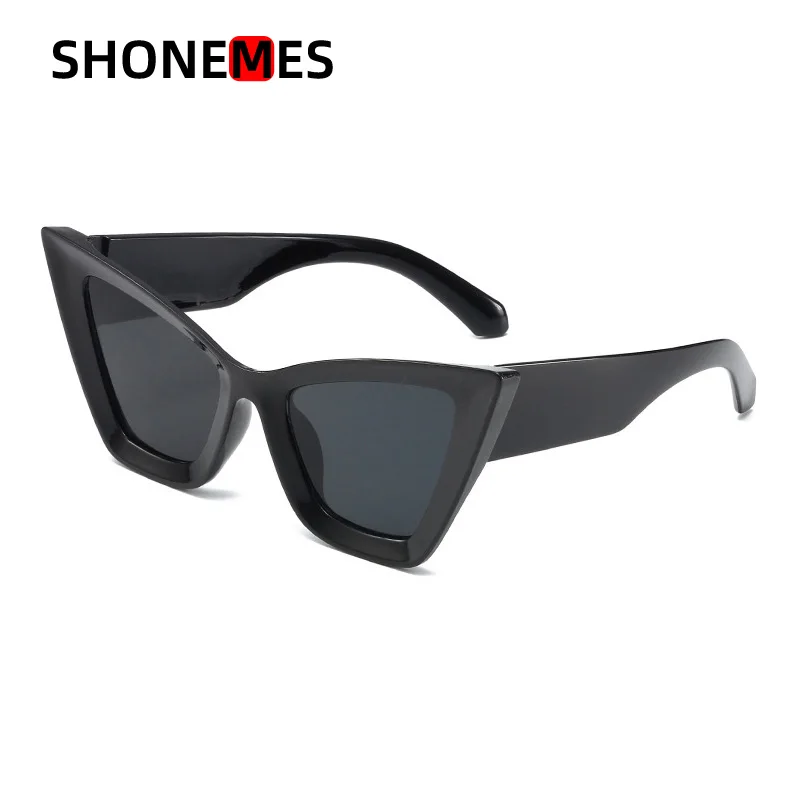 Shonemes Big Cat Eye Sunglasses Stylish Oversized Shades Outdoor UV400 Sun Glasses White Brown Tortoise for Men Women