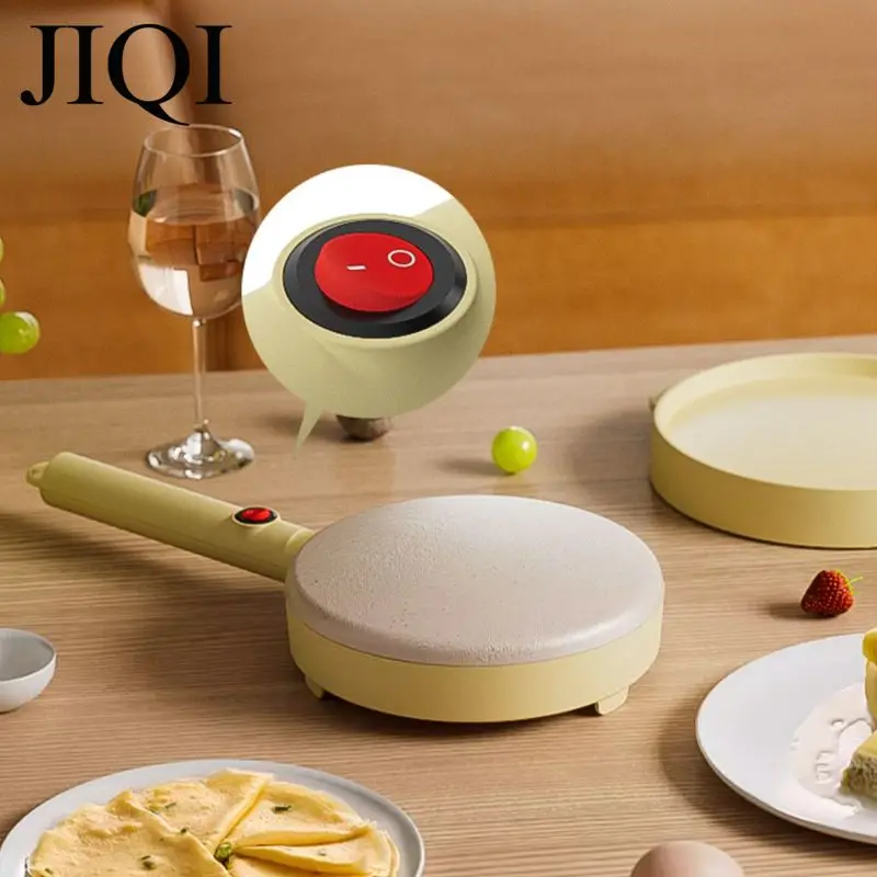 JIQI Electric Crepe Maker Pizza Pancake Machine Non-stick Griddle baking pan Cake machine kitchen cooking tools 220V Pink EU US