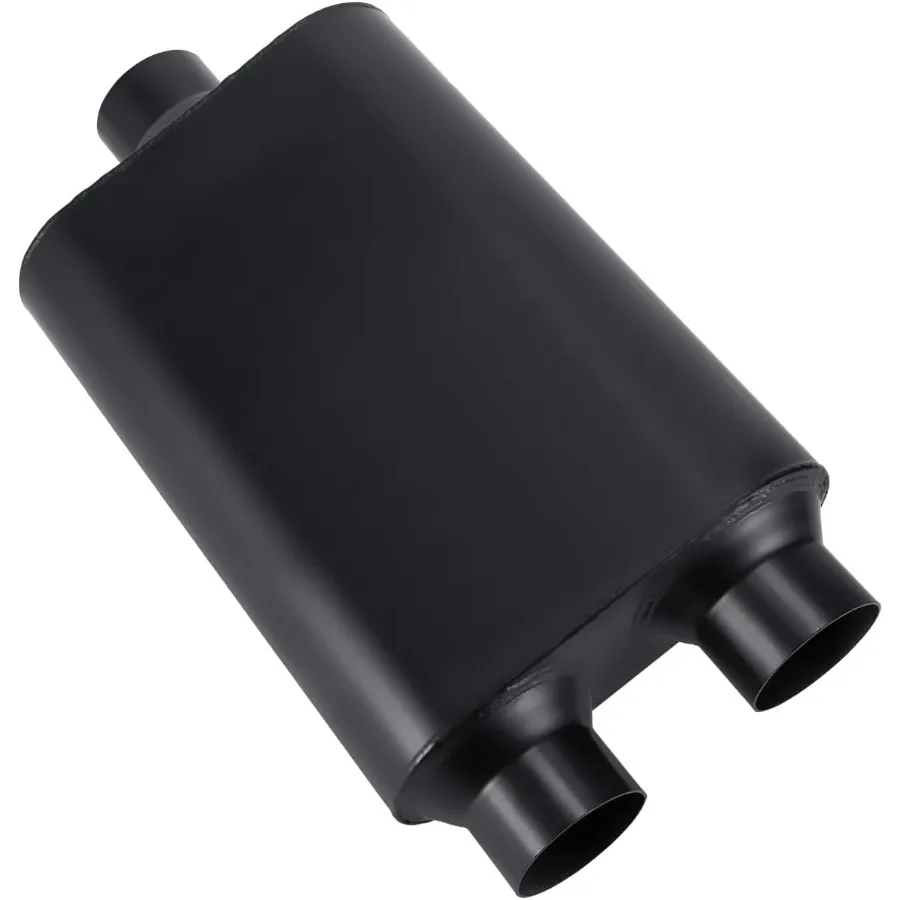 

2 Chamber 3.0 Universal Performance Exhaust Muffler with Aggressive Sound for HighPerformance Vehicles Black Finish 3 Center In