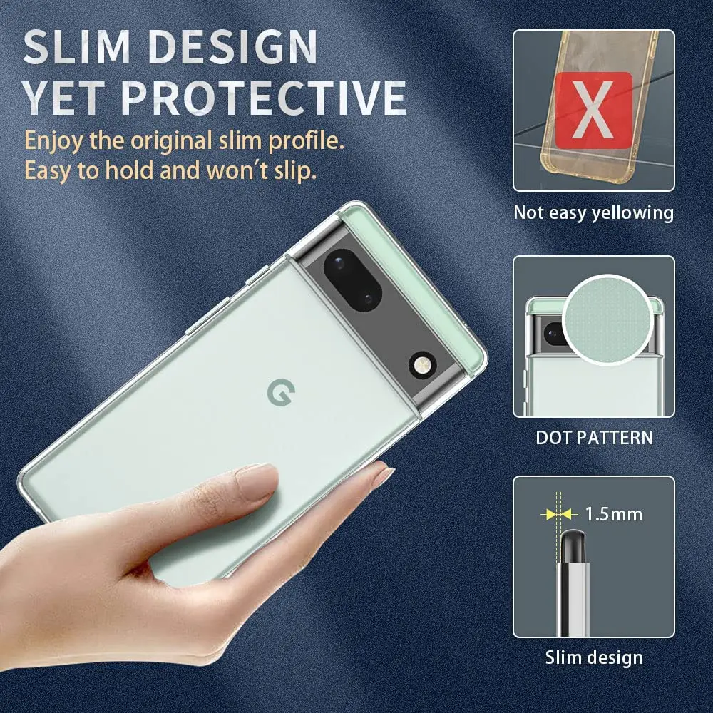 Custodia trasparente Ultra sottile per Google Pixel 6 6A 7 7A Pro Google Pixel 8 Pro Cover trasparente Fundas