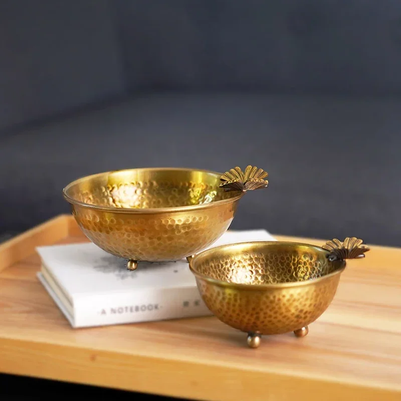 1pc Metal Butterfly Decorative Bowl Small Fruit Platter Key Storage Bowl Tea Table Foyer Decoration Kitchenware Jewelry Dish