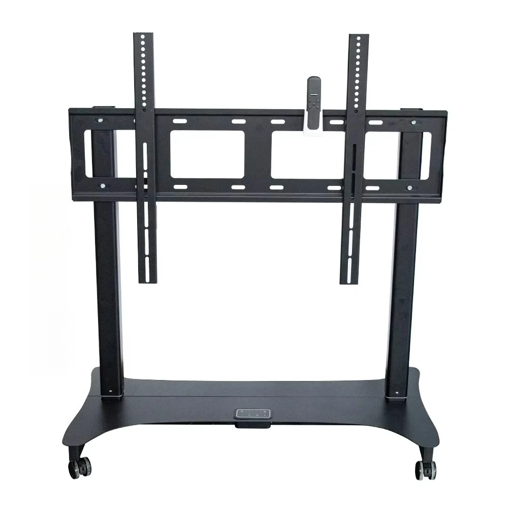 &Electric Floor TV Cart 65-100 Inch Large Automatic Heavy Duty Load 250lbs TV Lift Motorized Height Adjustable