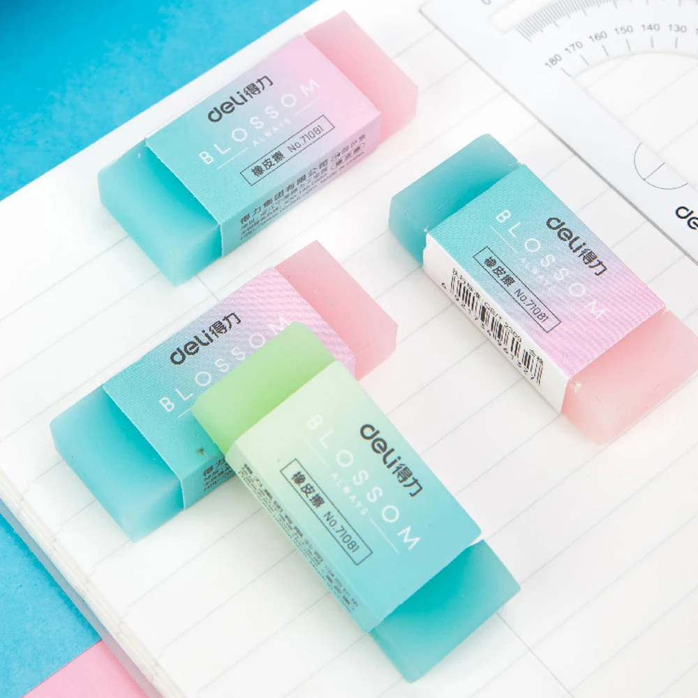 Deli Lovely Gradient Jelly Themed Pencil Eraser, Soft Elastic Rubber Material, Clean Erasing with Minimal Debris, Smooth Wiping