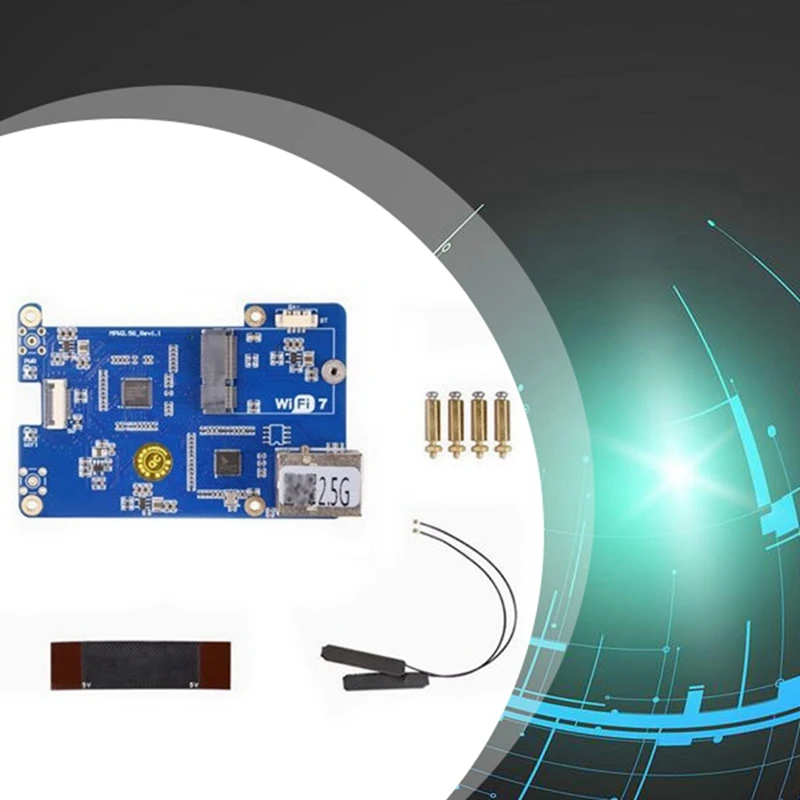 MPW2.5G Para Raspberry Pi 5 Placa de Expansão PCIE Para Wifi7 2.5G ETH HAT RTL8125 Suporte Wifi7 Wifi6 Wifi5 Para RPI 5