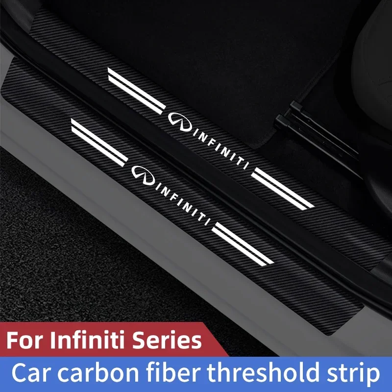 For Infiniti QX50 QX60 QX55 QX60 QX80 Q70 EX FX Car Threshold Strip Carbon fiber  Car Trunk Door Sill Strip Protective Sticker