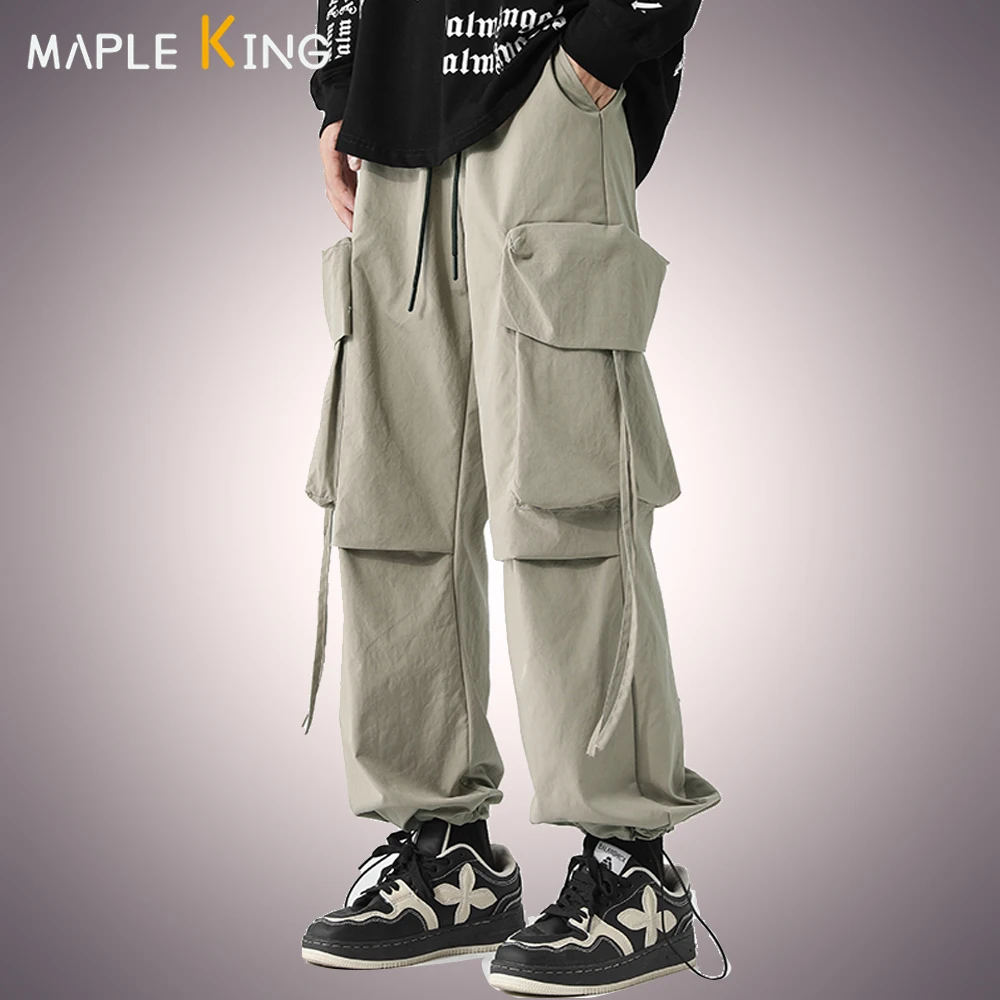 Japanse Mode Heren Camping Baggy Broek Militaire Casual Grote Zakken Designer Jogger Joggingbroek Heren Cargo Wijde Pijpen Broek 5xl