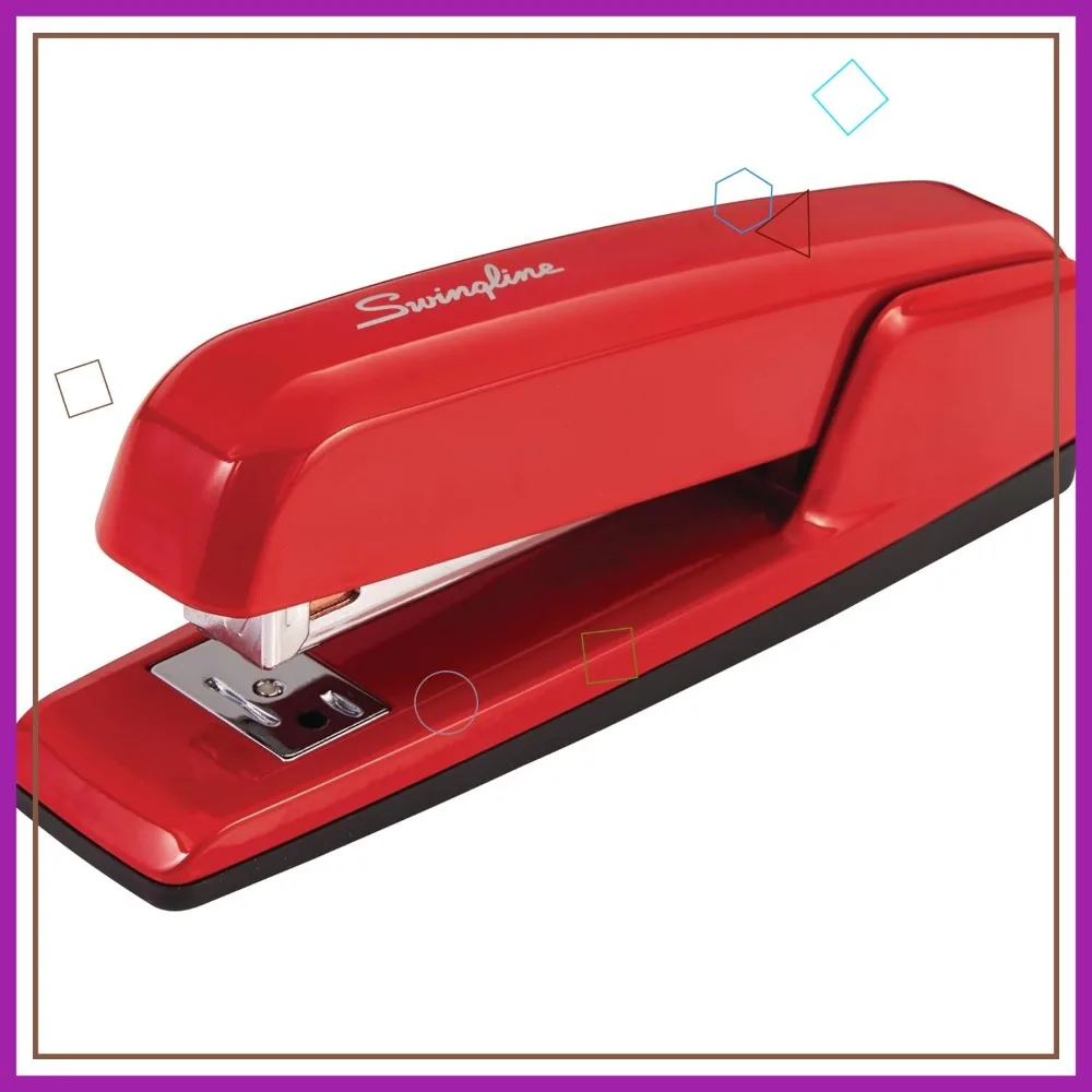 Jam-Free Metal Stapler, 30 Sheet Capacity, Rio Red Desktop Stapler with Lifetime Warranty