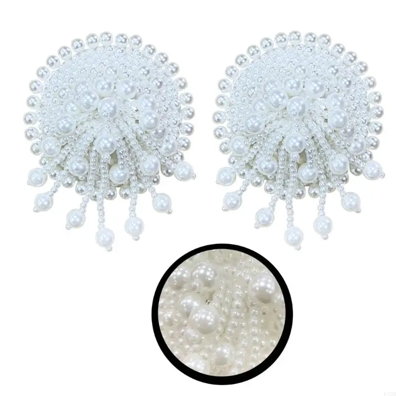 P8DB Pearl Fringed Pasties Stickys Bras Nipple Cover Reusable Pasty Breast