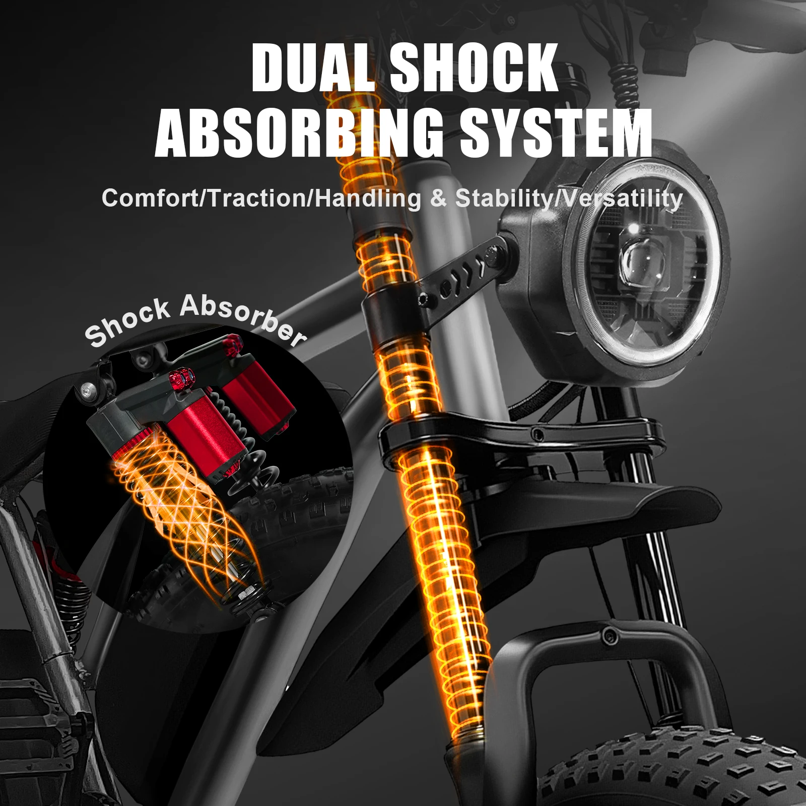 Peak-1500W-Bici elettrica per adulti-adolescenti Batteria 48V 20Ah E-bike, 20" Fat Tire Dirt Bike Velocità massima 25MPH, Blocco NFC, 7 velocità