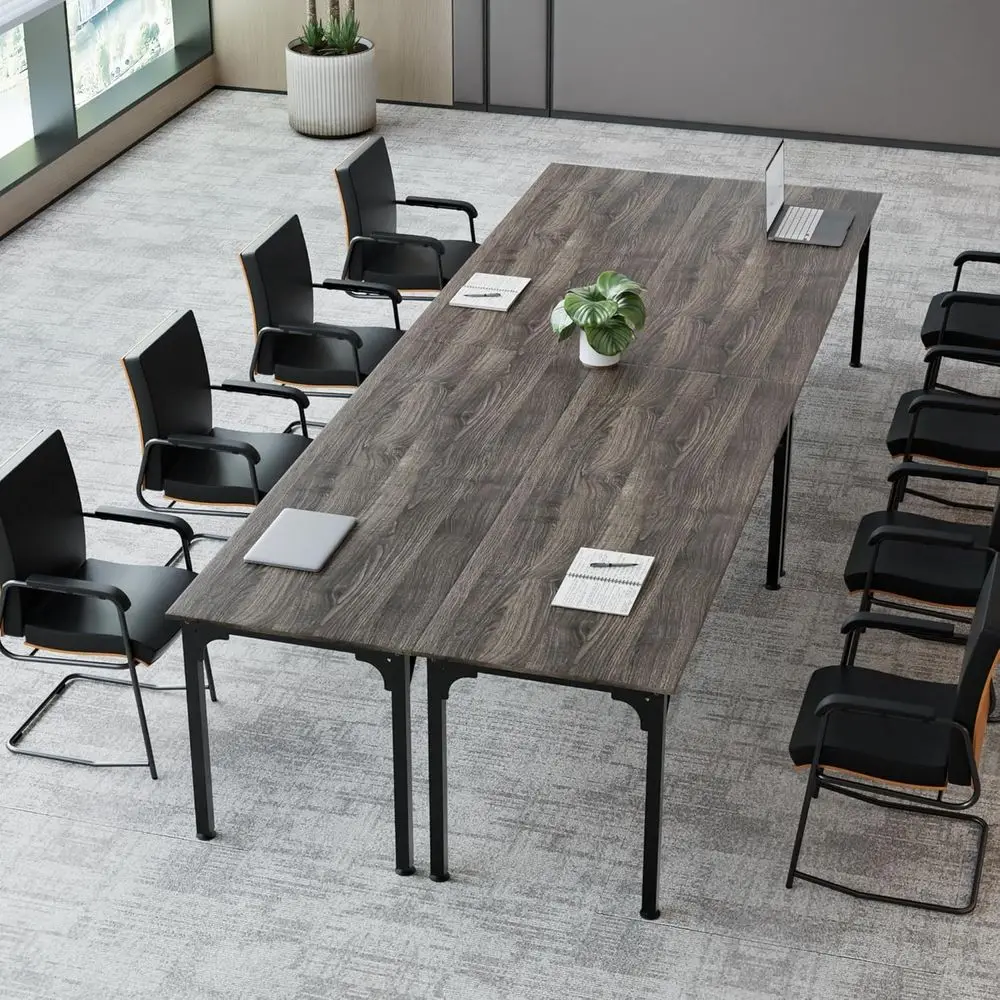 

Flexible Configuration Conference Table, Adjustable Ottomans, Stable, Large Seminar Table for 4-22 People, Grey