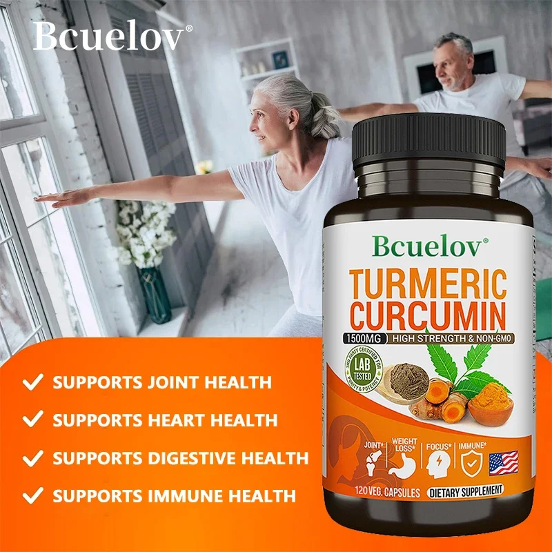 Curcumin & Black Pepper Extract - Highly Absorbable, Ultra-Strength Turmeric Supplement with 95% Curcumin & BioPerine for Joints