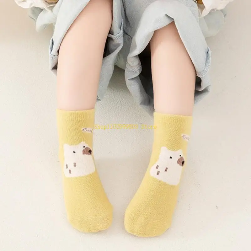 1 Pair Anti-skid Socks Baby Nonslip Floor Socks Cartoon Infant Toddler Learning to Walking Socks Stylish Comfortable J0MF