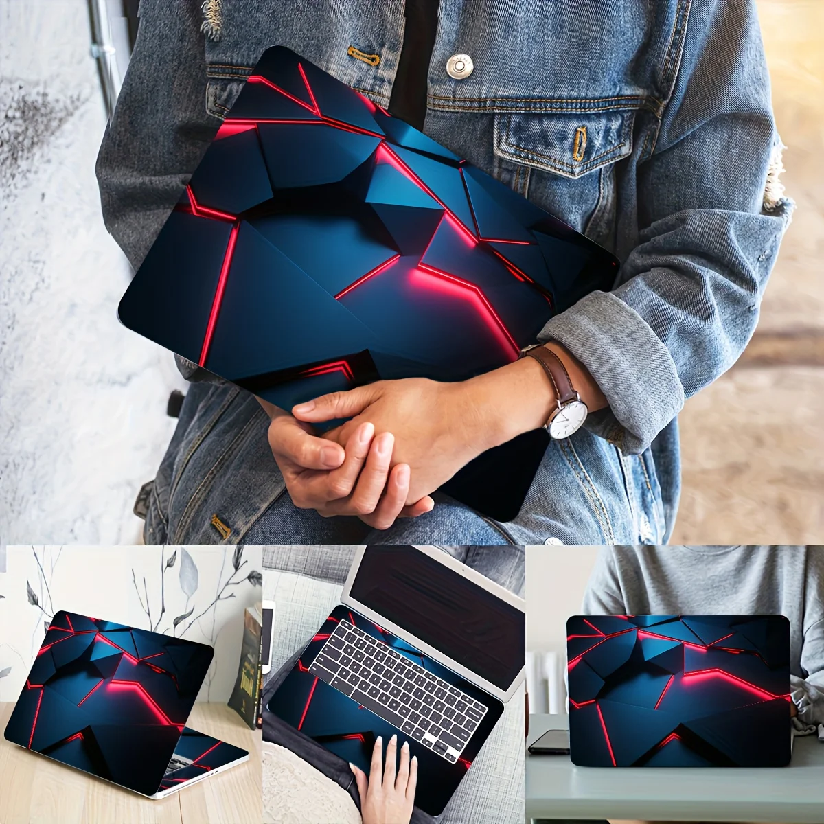 

Vinyl Laptop Case Cyberpunk Sticker, 2 Pieces/Set, Scratch Resistant DIY Art Case, Universal Netbook Skin Sticker