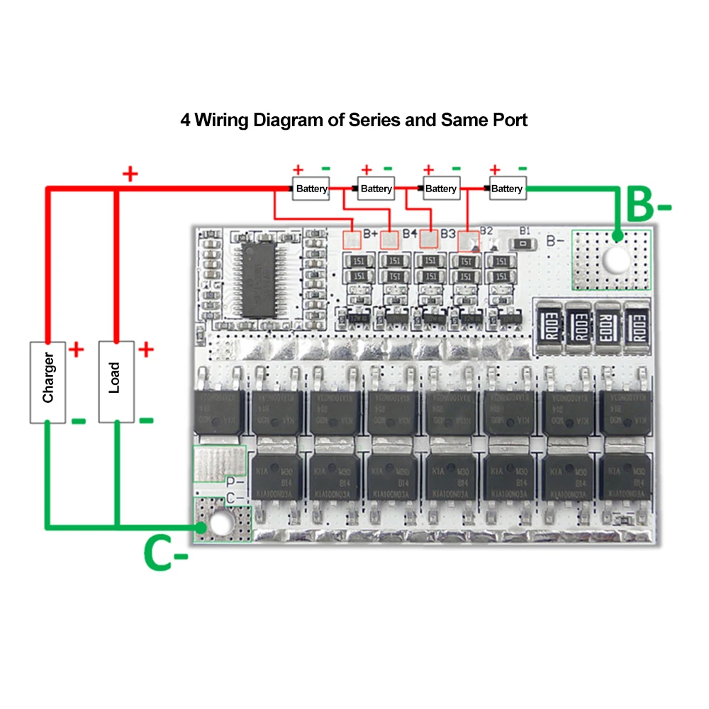 3S/4S/5S BMS 12V 16.8V 21V 100A LiFePO4 Ternäre Lithium-Batterie-Schutzschaltung Li-Polymer-Balancier-Lademodul – Detail 4