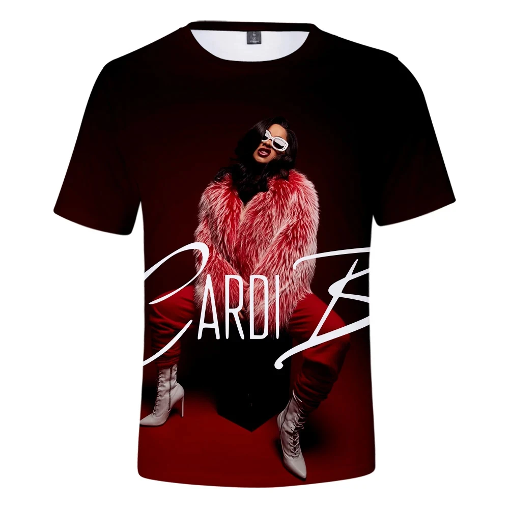 New Pop Rapper Cardi B 3D Printed T-shirt for Men/Women Summer Hip Hop Short Sleeve Tee Shirt Fashion Youth Trendy Tops Clothing