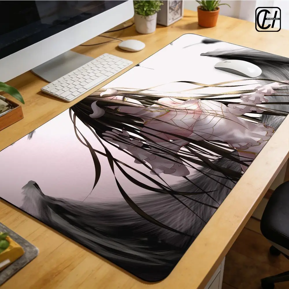 Anime Girl A-Albedo O-Overlord Mouse Pad XXL Large Non-Slip Lock Edge Keyboard Pad Anti-Slip Gaming Desk Mat Office Pad HYBXXC