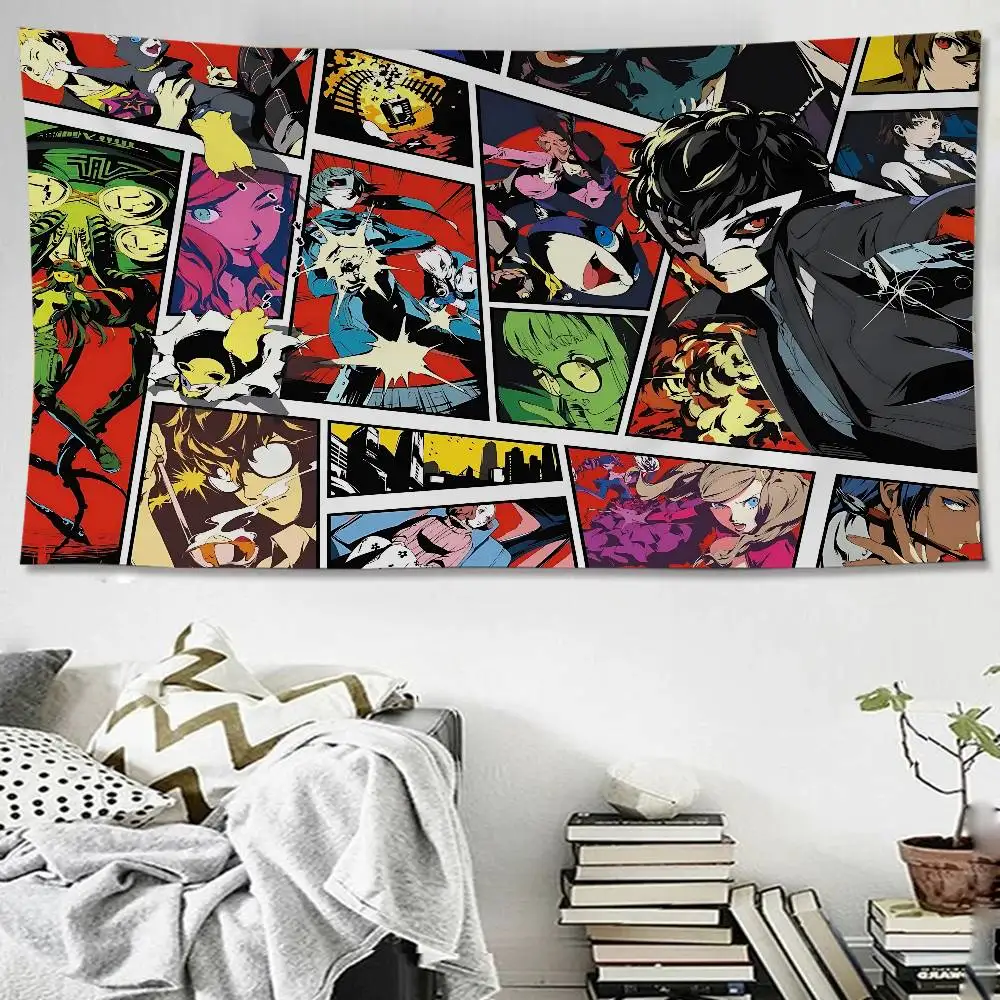 Game P-Persona 5 Printed Large Wall Tapestry Indian Buddha Wall Decoration Witchcraft Bohemian Hippie Wall Art Decor