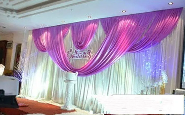 20ft*10ft Wedding Swags Drapes Party Background Party Celebration Background Satin Curtain Drape Ceiling Backdrop Marriage Decor