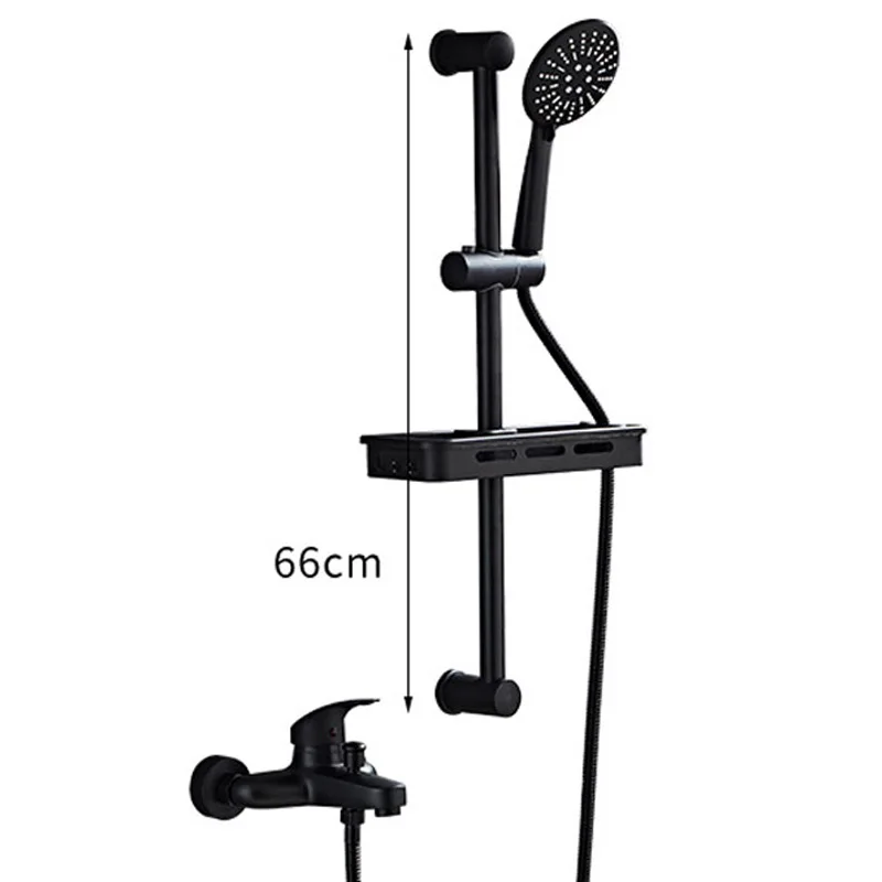 Black Finish New Wall Mounted Shower Faucet Set Bathroom Bathtub Handheld Shower  Mixer Tap Hot and Cold Mixing Valve