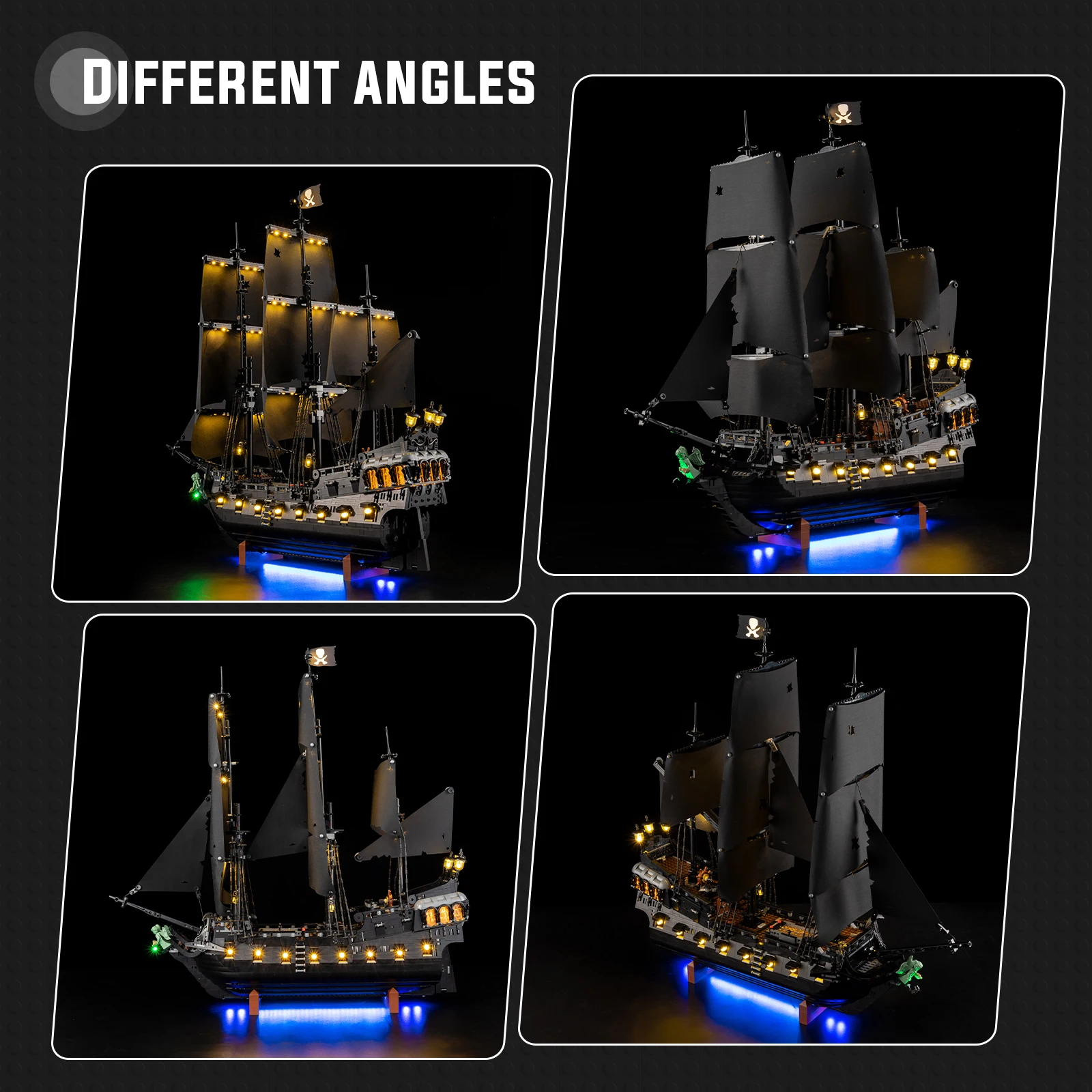 Geen model LED-verlichtingsset geschikt voor LEGO Captain Jack Sparrows Piratenschip Caribbean Movie 10365 (exclusief bouwstenen)