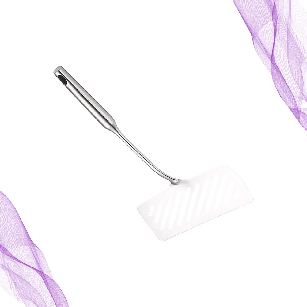 

1Pcs Stainless Steel Fish Spatula Thicken Widen Long Handle Oil Drain Design for Home Kitchen Grilling Silver Oil Leakage Shovel
