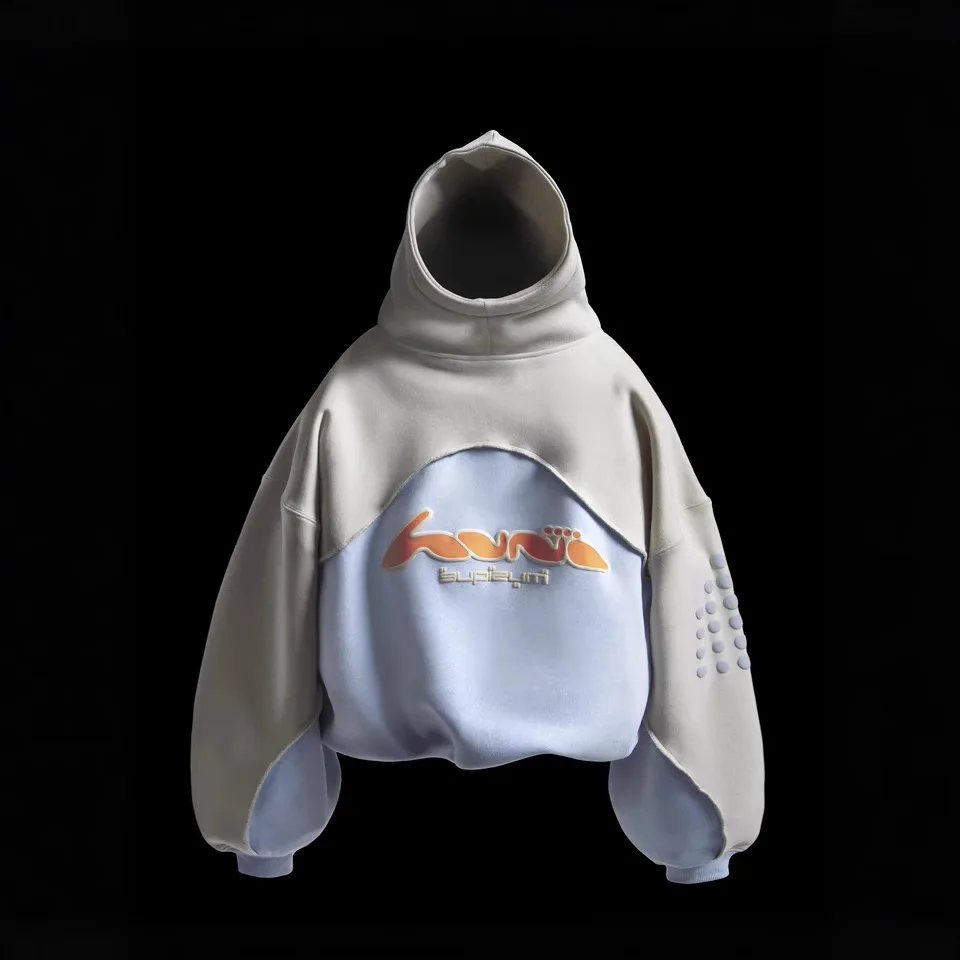 

American retro splicing letter pattern oversized hoodies women Sweatshirt Gothic Vintage Men Women Oversized Casual Pullover